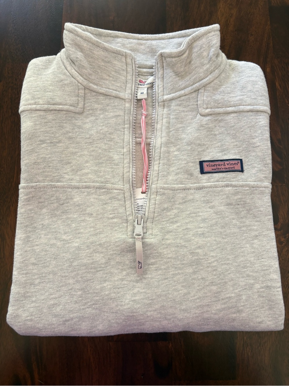 Vineyard Vines Women’s Dreamcloth Relaxed Shep Shirt Light Heather Gray 1/4 Zip!